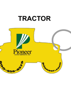 Custom-Printed Agricultural Key Chain - Tractor Outline
