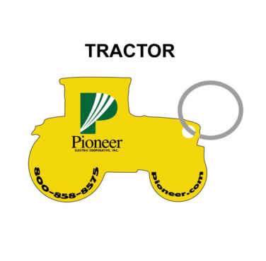 Custom-Printed Agricultural Key Chain - Tractor Outline