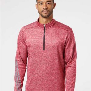 Adidas Brushed Terry Heathered Quarter-Zip Pullover