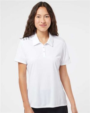 Adidas Women's 3-Stripes Shoulder Polo - Image 2