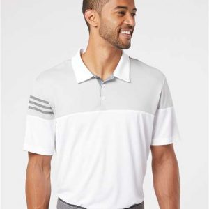 Adidas Heathered 3-Stripes Colorblocked Polo