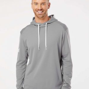 Adidas Textured Mixed Media Hooded Sweatshirt