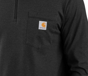 Carhartt Force Relaxed Fit Midweight Long-Sleeve 1/4 Zip Pocket T-Shirt - Image 5