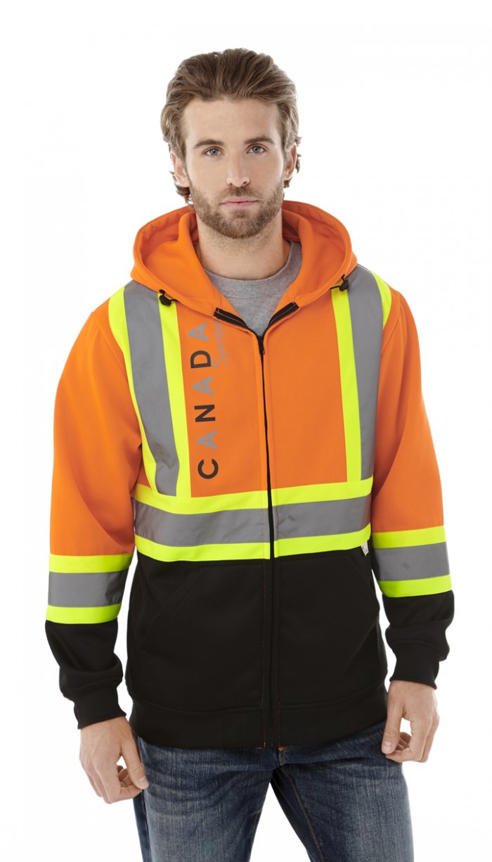 Canada Sportswear Freedom-Men's Hi-vis Full Zip Polyester Fleece Hoodie