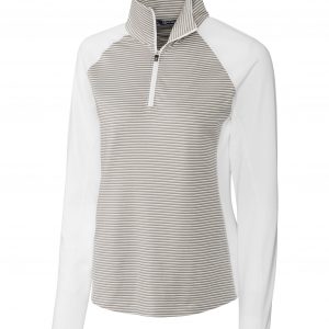 Cutter & Buck Forge Tonal Stripe Stretch Half Zip Womens Top