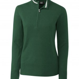 Cutter & Buck Womens Lakemont Tipped Half-Zip Sweater