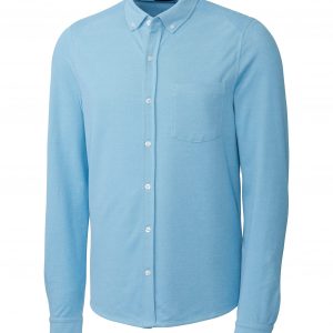 Cutter & Buck Advantage Tri-Blend Pique Long Sleeve Knitted Mens Button Down