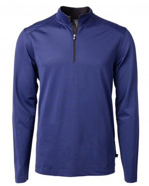 Cutter & Buck Virtue Eco Pique Micro Stripe Recycled Mens Quarter Zip - Image 8
