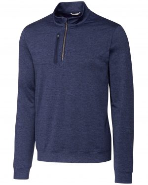 Cutter & Buck Stealth Heathered Quarter Zip Mens Pullover - Image 7