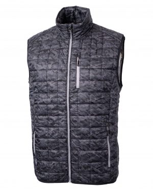 Cutter & Buck Rainier PrimaLoft® Mens Eco Insulated Full Zip Printed Puffer Vest - Image 2