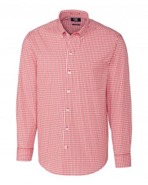 Cutter & Buck Easy Care Stretch Gingham Mens Long Sleeve Dress Shirt - Image 3