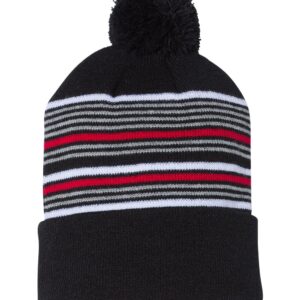 Sportsman 12" Striped Pom-Pom Knit Beanie