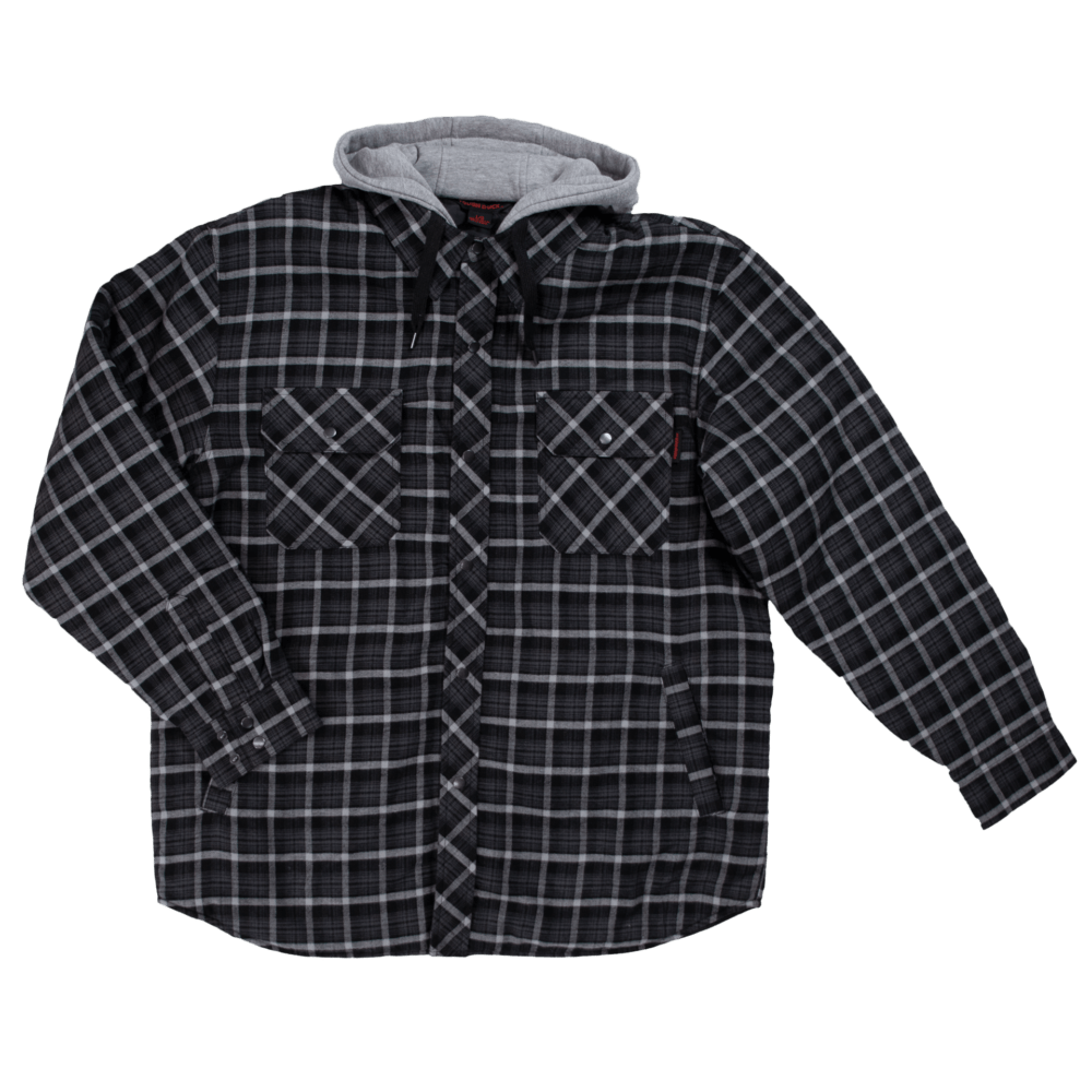 Tough Duck Fooler Front Quilt Lined Flannel Hooded Shirt