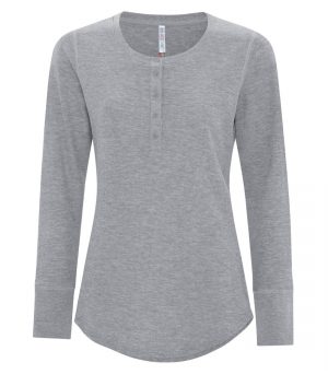 Atc™ Esactive® Vintage Thermal Long Sleeve Ladies' Henley. - Image 2