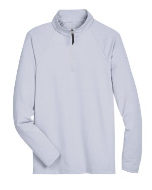 Devon & Jones CrownLux Performance™ Men's Clubhouse Micro-Stripe Quarter-Zip - Image 3