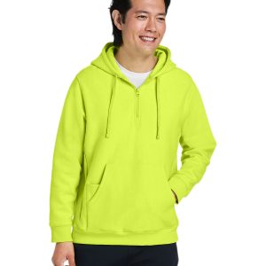 Team 365 Unisex Zone HydroSport Heavyweight Quarter-Zip Hooded Sweatshirt