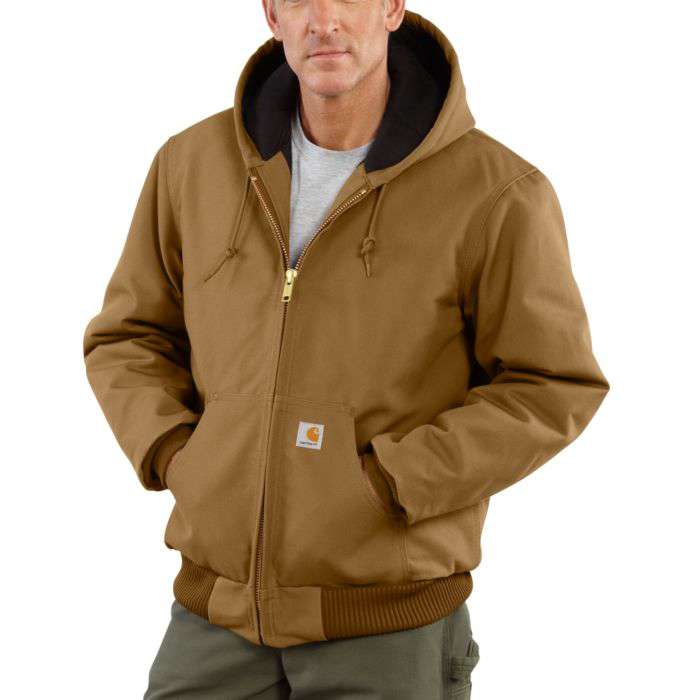 Carhartt Men's Duck Active Jacket Quilted-Flannel Lined